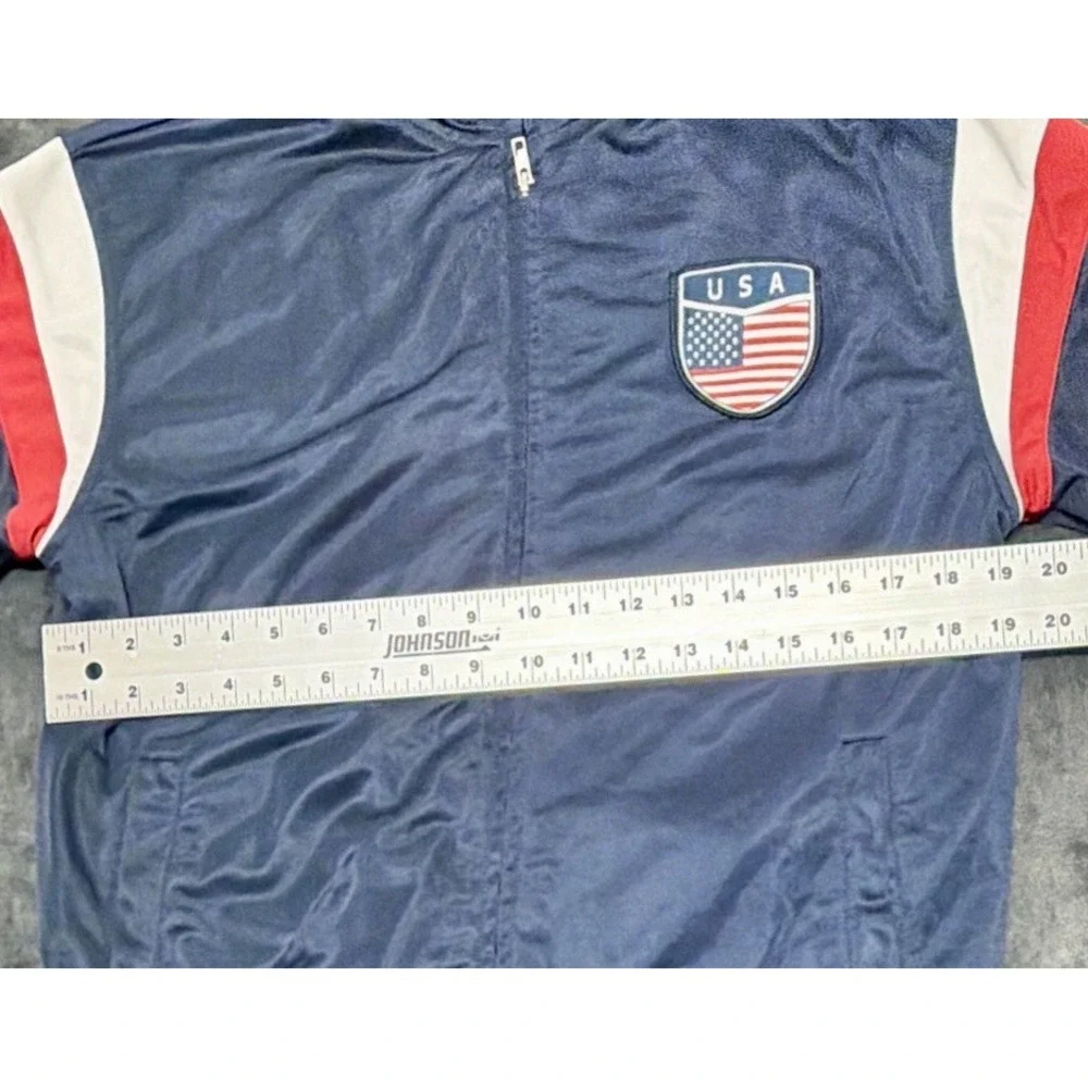 GOL Team USA Soccer Track Jacket Embroidered USA full Zip Lightweight Sz. Medium